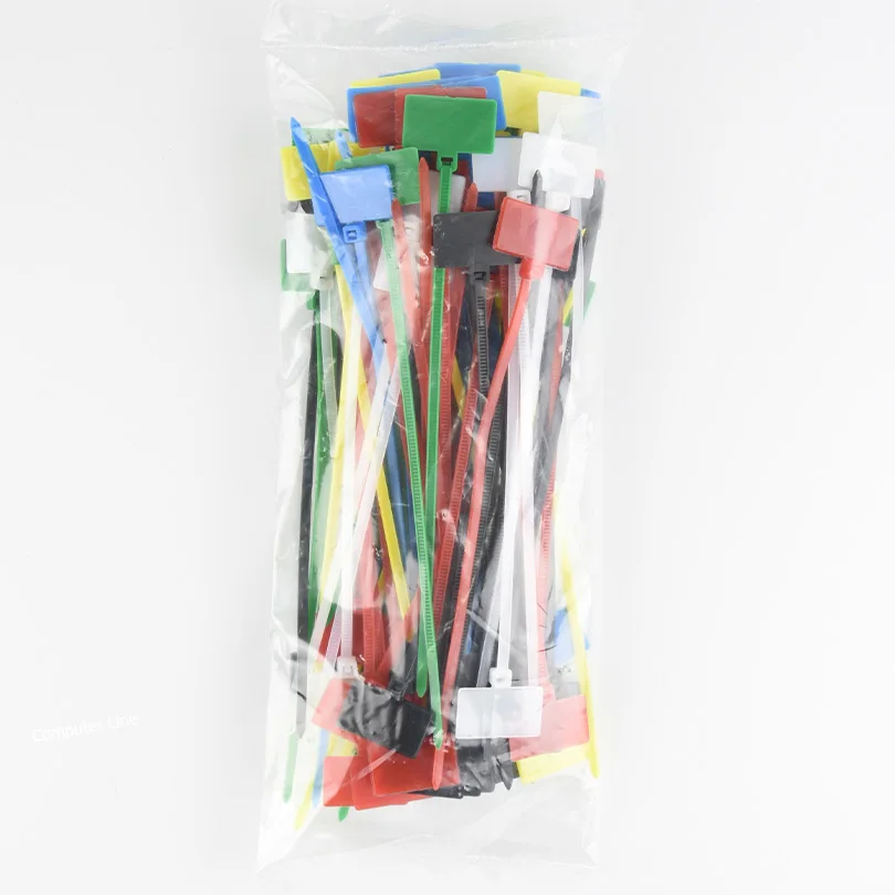 250PCS Random color 250 шт. Easy mark 4*150 мм нейлоновые кабельные стяжки бирки пластиковые петли бирки маркеры Кабельные бирки самофиксирующиеся стяжки на молнии - Цвет: 250PCS Random color