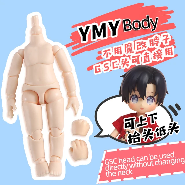 new 11CM bjd body YMY body  for obitsu11 GSC head ob11 1/12BJD doll body spherical joint doll toy hand group 1