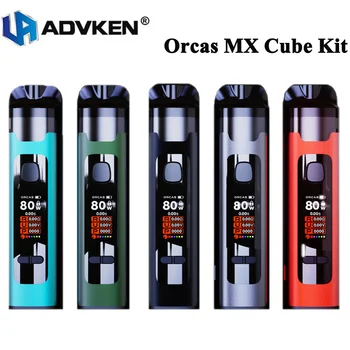 

Original Advken Orcas MX Cube Vape Pod Kit 4.5ml Cartridge 80W Electronic Cigarette with mesh coi Bottom Air-intake Vaporizer