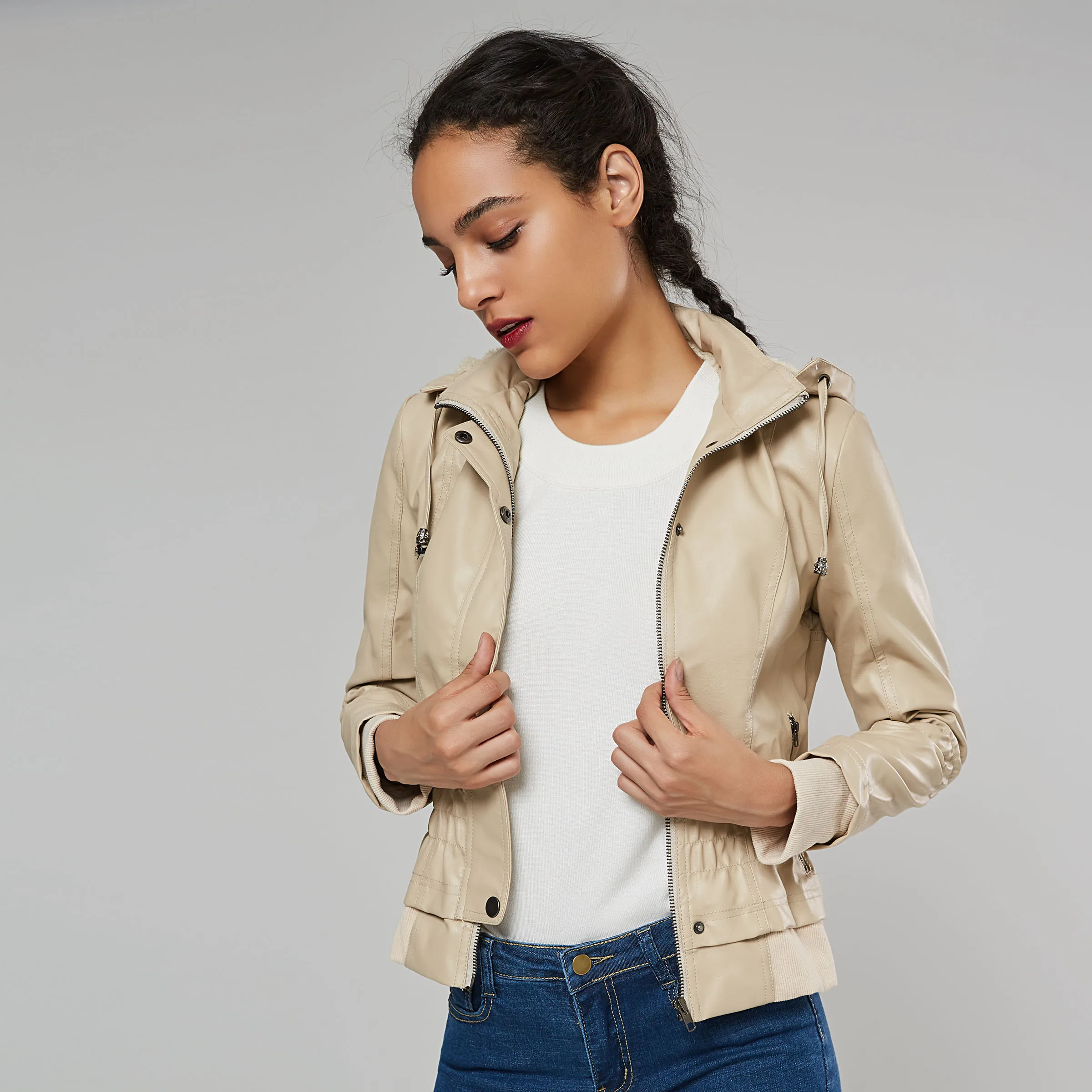 remarkable Women coats jacket winter slim cool OvercoatThick fur England outwear zipper button spliced hooded