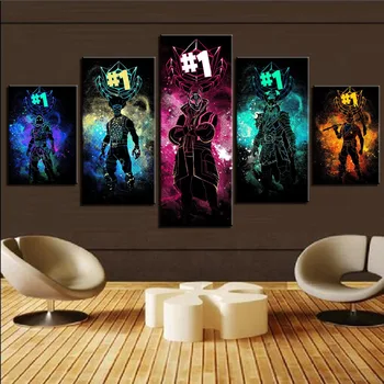 Cuadros de juegos abstractos Print en HD para sala de estar... póster de Arte de pared de 5 piezas de lienzo Popular Modular pintu