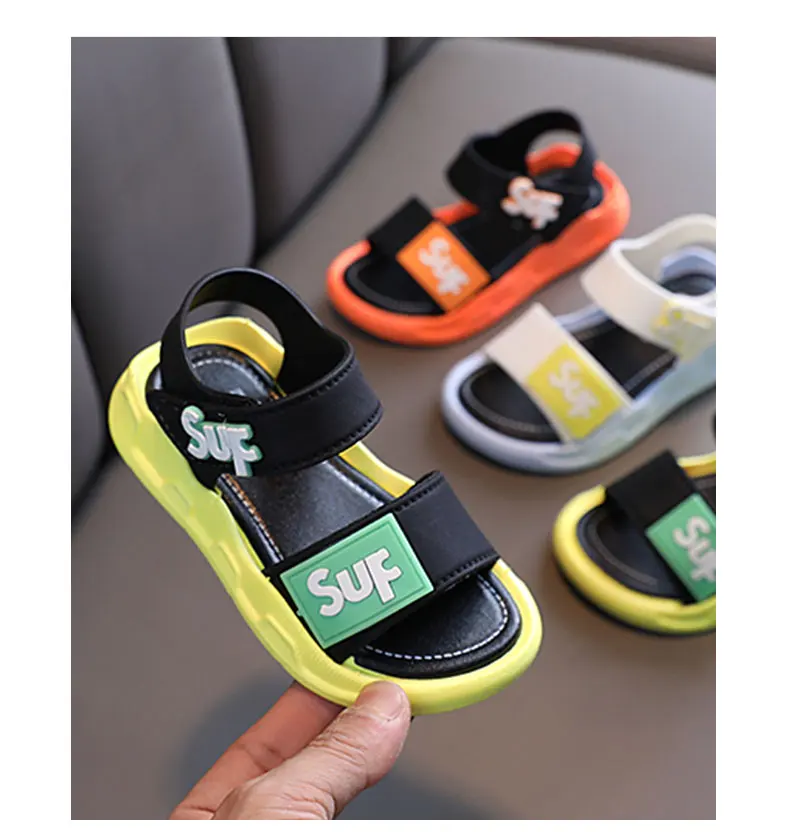 extra wide fit children's shoes Summer Non-slip Breathable Boys Sandals Soft Comfortable Children's Shoes Outdoor Beach Kids Lightweight Sandal Miaoyoutong leather girl in boots