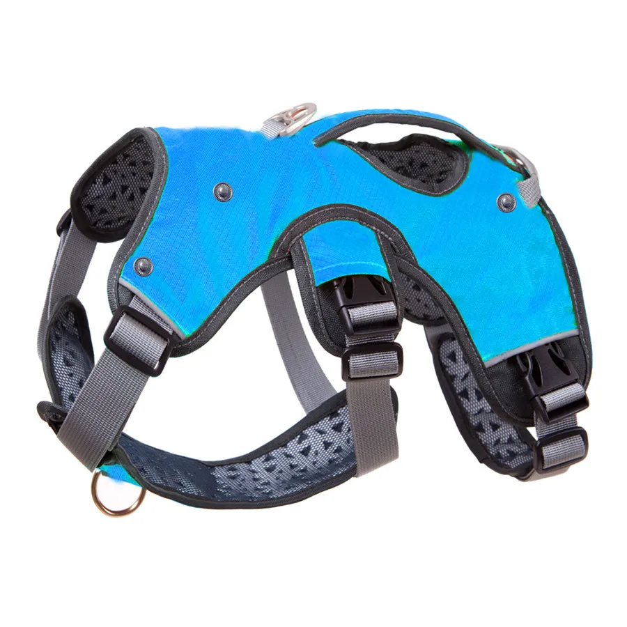 Высококачественный ошейник собачий со светоотражателем жгут собак тренировочная безрукавка для домашних животных большие собаки регулируемый поводок для выгула обслуживание собаки мягкий ошейник - Цвет: blue 181