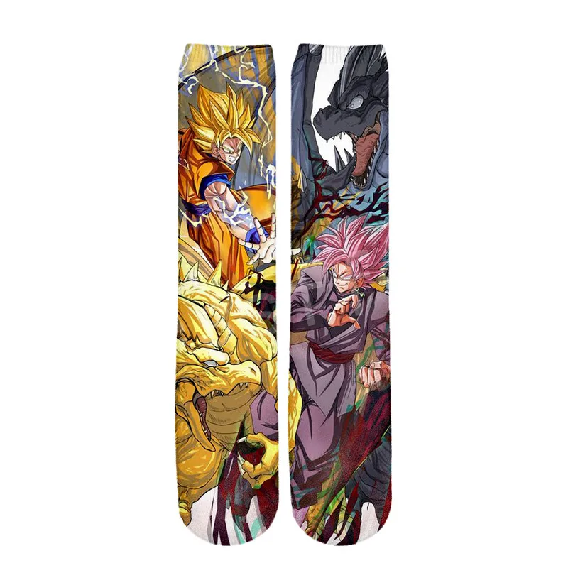 Like pic Tessffel Горячая Аниме Dragon Ball Z Goku Saiyan Harajuku, унисекс, Повседневные детские носки, модель 3D полный с рисунком кролика для мальчиков и девочек/мужские/женские разноцветные безбортные носки S-1 - Цвет: Like pic