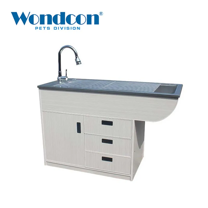 

Wondcon Veterinary Pet Wet Table Stainless wooden material convenient to use with drawers Medical Operation Table