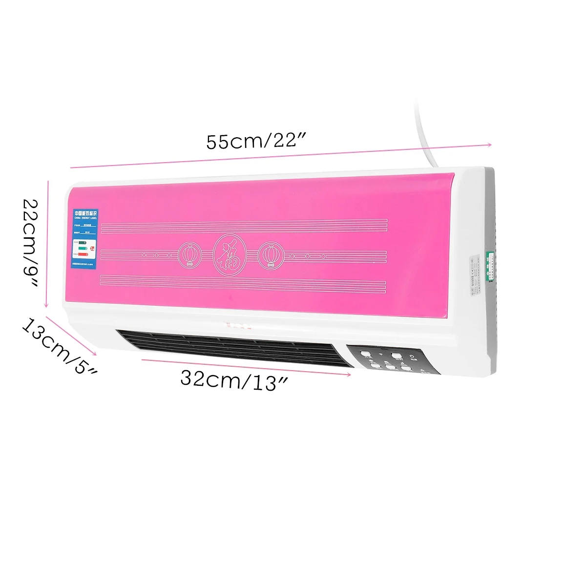 220V 2000W 3-Скорость Электрический нагреватель воздуха кондиционер электрический обогреватель настенный светодиодный Дисплей бытовой