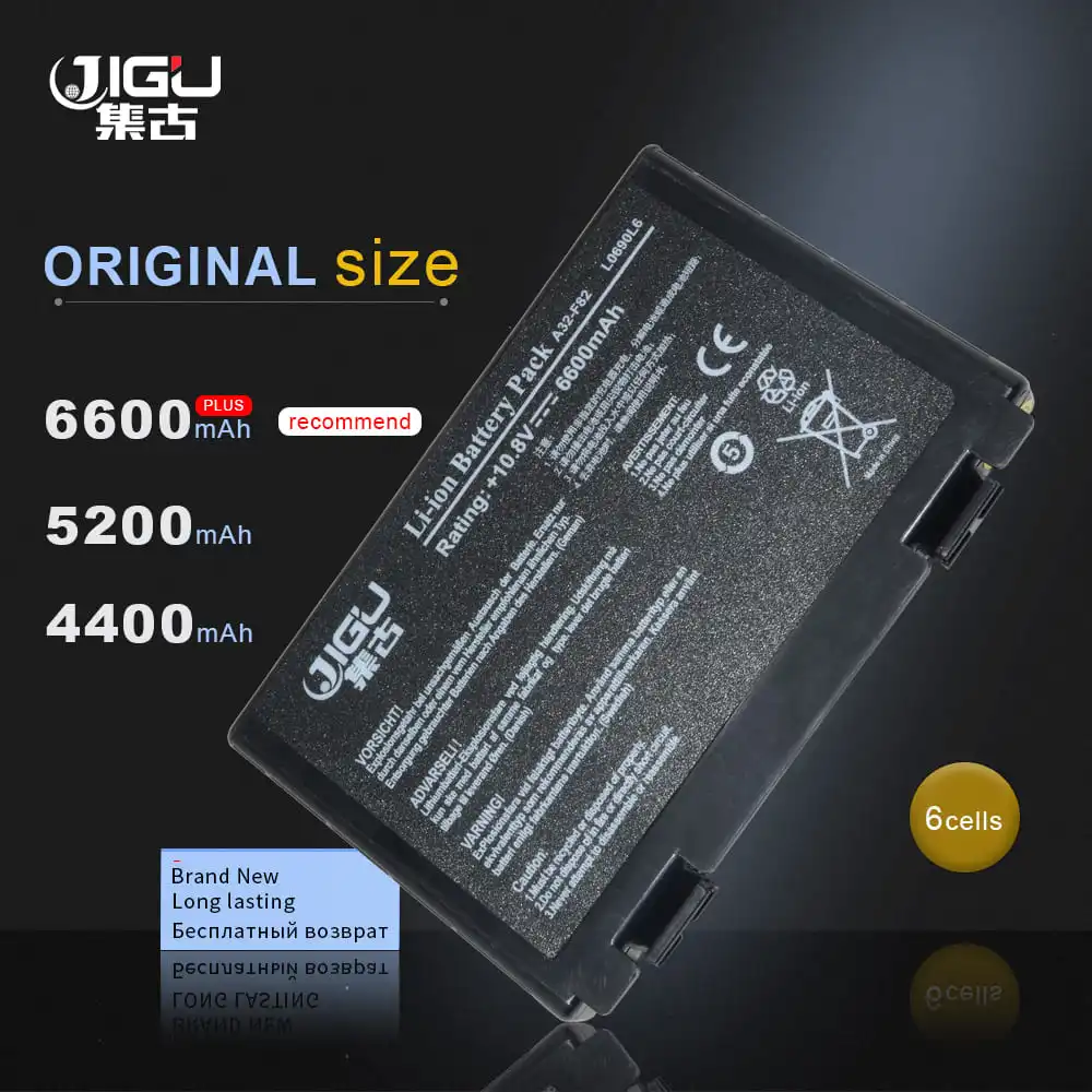 JIGU Laptop Battery A32 F82 F52 L0690L6 For Asus K40 K40E F83S K6C11 K50 K51 K60 K61 K70 P50 P81 X65 X70|laptop battery|battery a32-f82battery