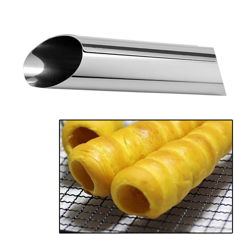 1/5pcs Baking Cones Stainless Steel Spiral Croissant Tubes Horn Bread Pastry Making Cake Mold Baking Kitchen Supplies