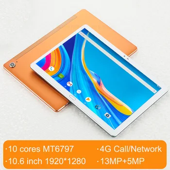 

New arrival 10.6 inch 4G phone tablet 10 cores mt6797 Hellio Dual sim card dual camera 13MP tablet GPS android 8.0 1920*1280