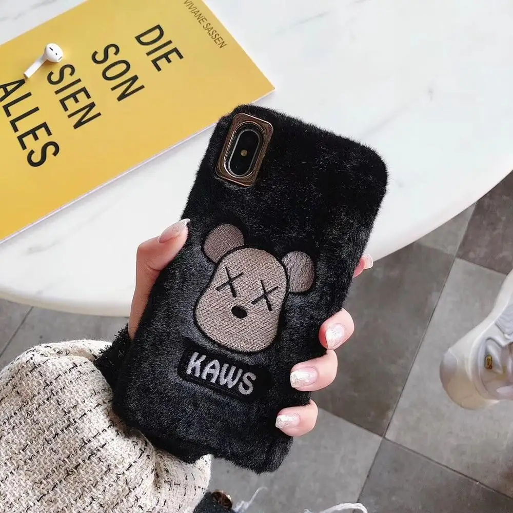 Милый вышитый плюшевый сердечный теплый чехол для телефона для iphone 11 pro max чехол для iphone XS MAX чехол XR X 6 6S 7 8 Plus чехол lucky - Цвет: 10