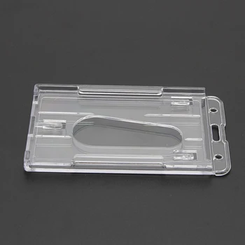 

Hard Plastic ID Access Card Cover Credit Card Case Badge Holder Double Side M17F