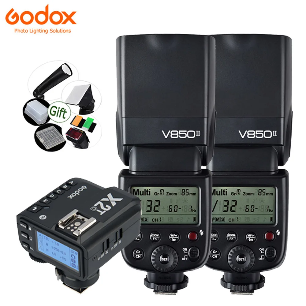 GODOX V850II 2000 mAh литий ионная аккумуляторная батарея 2 4G 1/8000 s HSS Speedlite Flash Light GN60 для DSLR