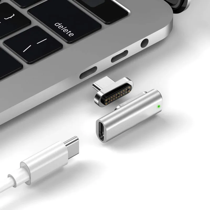 20pin magnético usb c adaptador 4k @ 60hz pd 100w tipo c adaptador, 10gbp/s transferência de dados e saída de vídeo