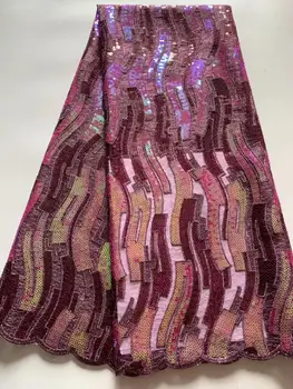 

New Africa Organza Lace fabric,Newest Best Design Wine Red Gold Pink Sequins Nigerian Swiss lace,African Tulle lace fabric