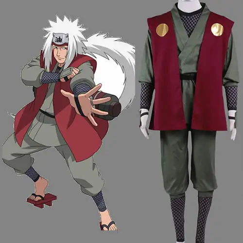 men Наруто Shippuden аниме джираия косплей костюм боди для Хэллоуина - Цвет: men