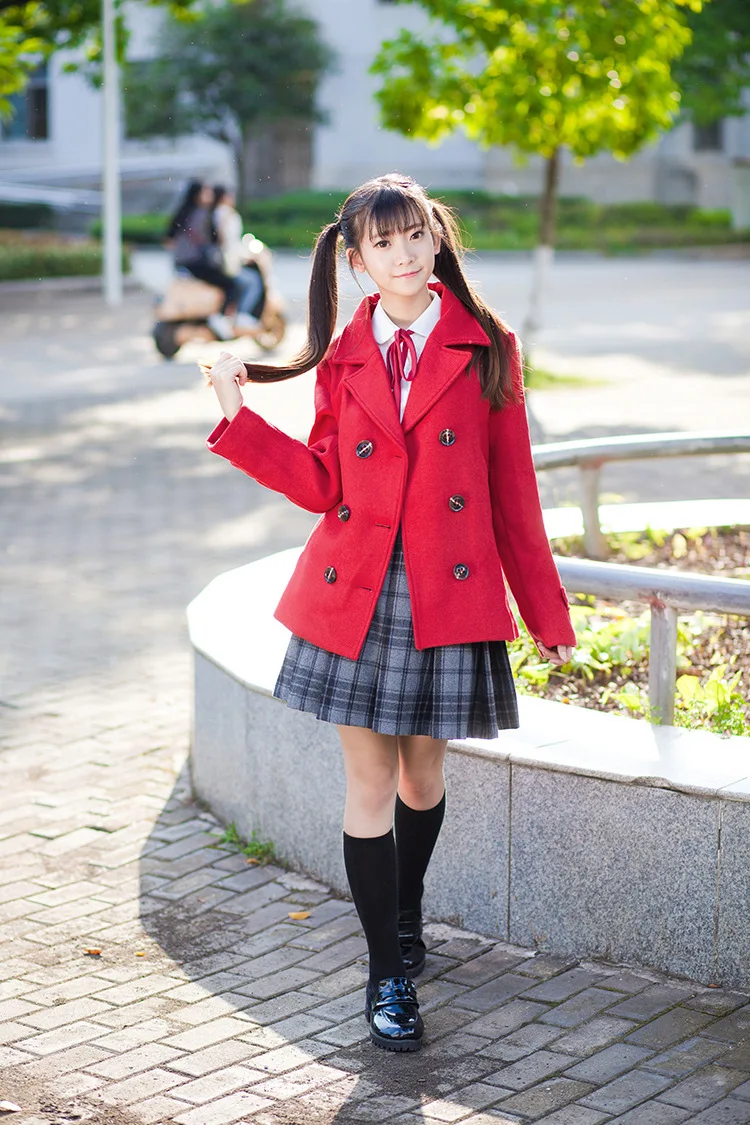 2020 new spring and autumn Japanese uniform double breasted overcoat girl's department college style suit wholesale 012 |