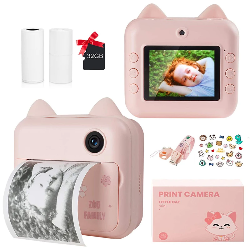 Children Camera Child Instant Print Camera For Kids Birthday Gift 