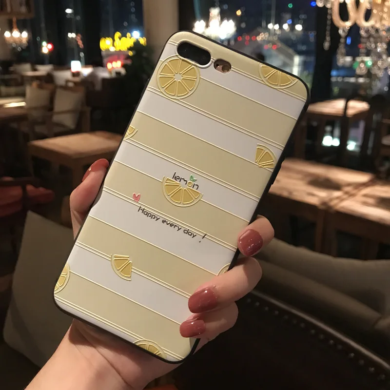 Рельефный чехол для телефона с изображением Летних Фруктов арбуза лимона iPhone 6 6S 7
