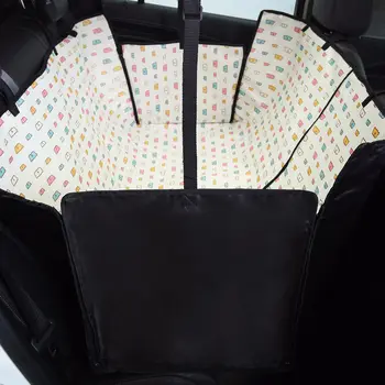 

Beige Dog Waterproof Car Back Cover Pet Oxford Mats Hammock Protector Travel High Qulity Print Cushion Protector With Zipper