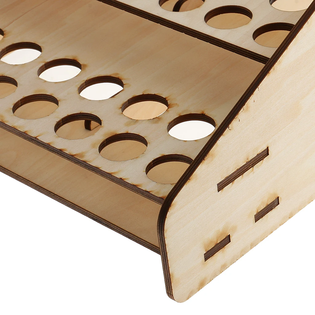 Wood Paint Bottles Rack Model Painting Brushes Tools Organizer Storage Holder Box for Hobbies Art