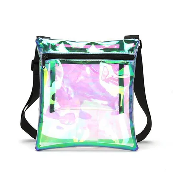 

Translucent Shoulder Bag Phone Bag Reflective Laser Hologram Crossbody Bag For Women Wallet Cellphone Coin Purse