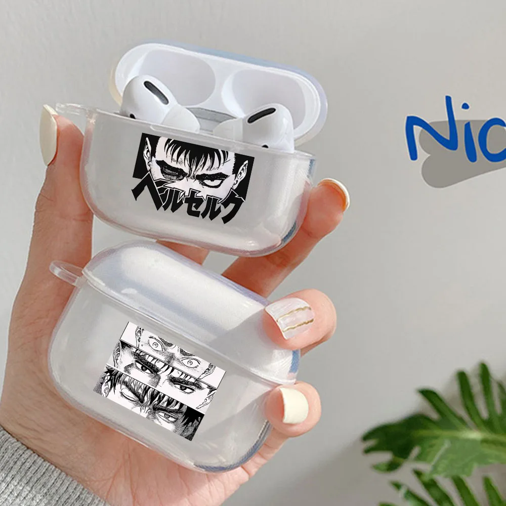 Чехол для наушников с рисунком аниме берзер Airpods 1 2 3 Pro Swordsman Gatsu Zodd Прозрачный