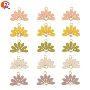 

Cordial Design 50Pcs 16*21MM Jewelry Accessories/Rhinestone Charms/Flower Shape/Paint Effect/Hand Made/Earring Findings/DIY Part