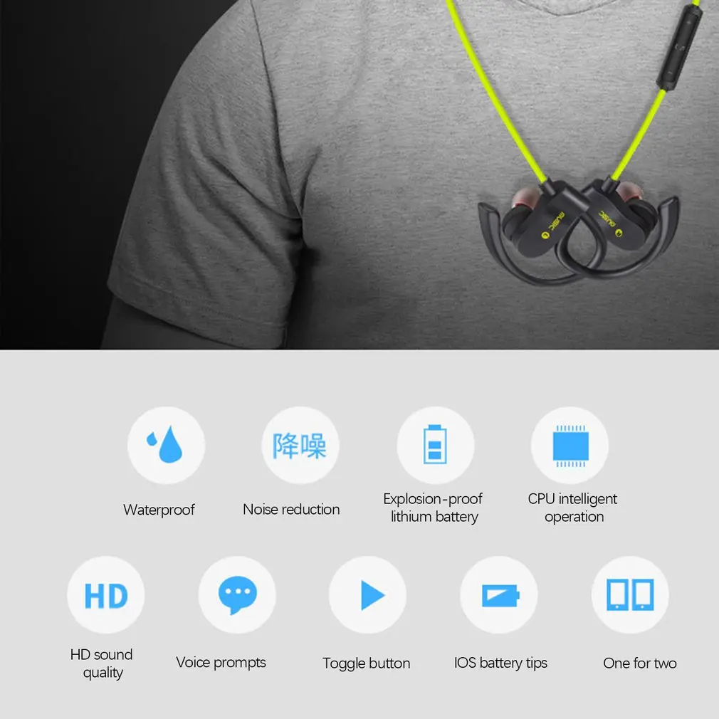 56S Bluetooth наушники водонепроницаемые Ipx5 спортивные наушники для бега гарнитура стерео бас наушники Handsfree 100 шт./партия