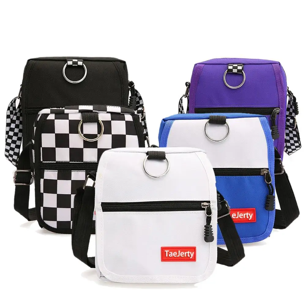 

Women Canvas Bag Hong Kong Style Harajuku Style Contrast Color Small Bag Korean Style Fashionable Casual Messenger Shoulder Bags