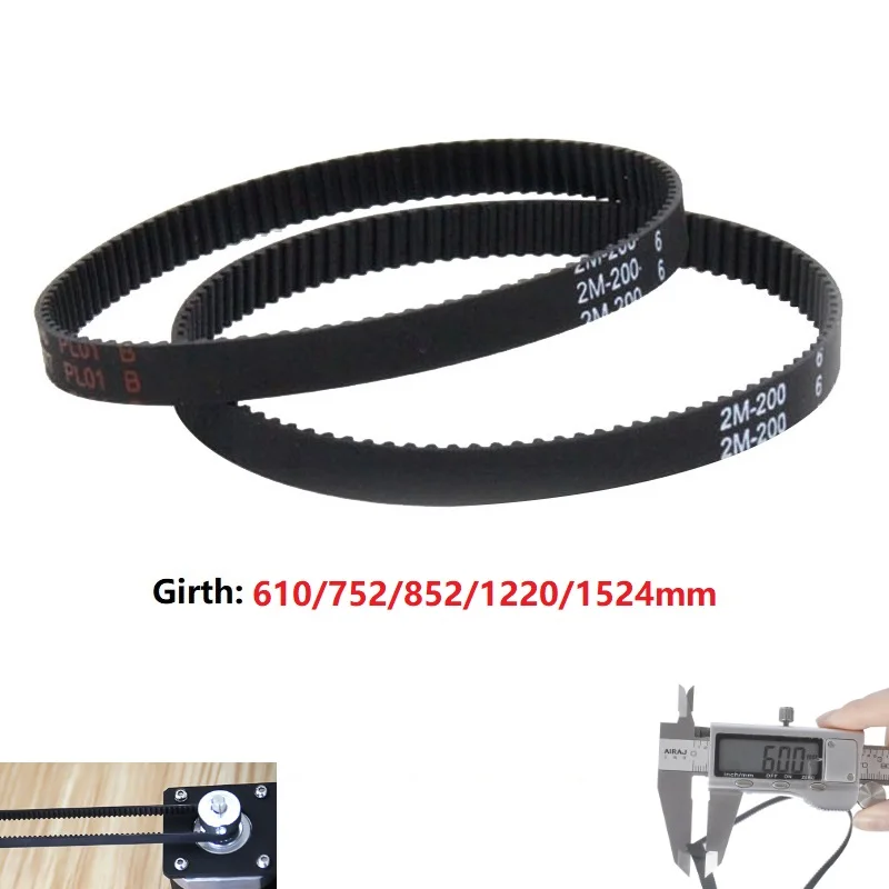 

MEGA 2PCS 1PC GT2 Closed Loop Timing Belts 6mm Width Rubber Girth 610 752 852 1220 1524mm 3D Printers Part 2GT Synchronous Long