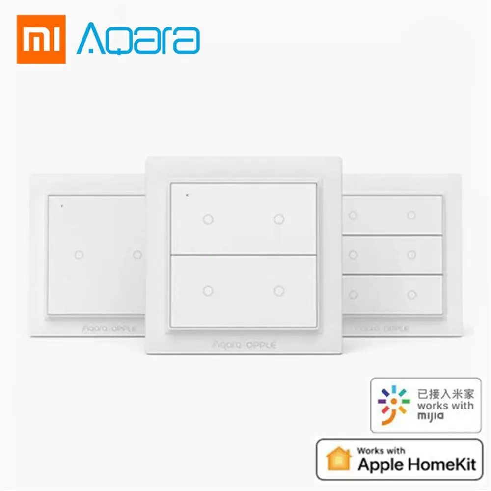 Беспроводной умный переключатель Xiaomi Aqara, международная версия ZigBee 3,0, работающий с приложением Mijia Apple HomeKit, настенный переключатель