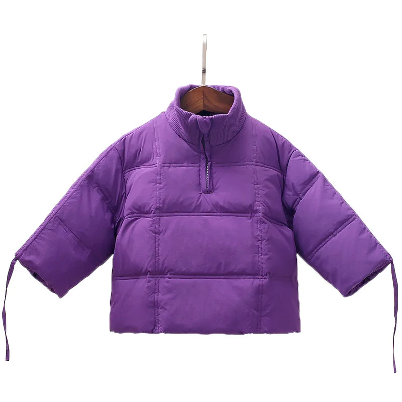 Новинка года; одежда для маленьких девочек; Зимний пуховик; детская одежда; теплая детская одежда с хлопковой подкладкой; куртка; верхняя одежда - Цвет: Фиолетовый