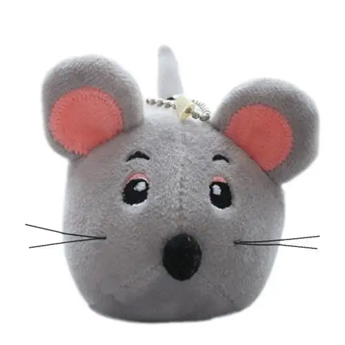 Cartoon Mouse Animal Plush Doll Stuffed Keychain Pendant Bag Hanging Decor Gift Cartoon mouse animal design mini size adorable - Цвет: GreyCrawling Type