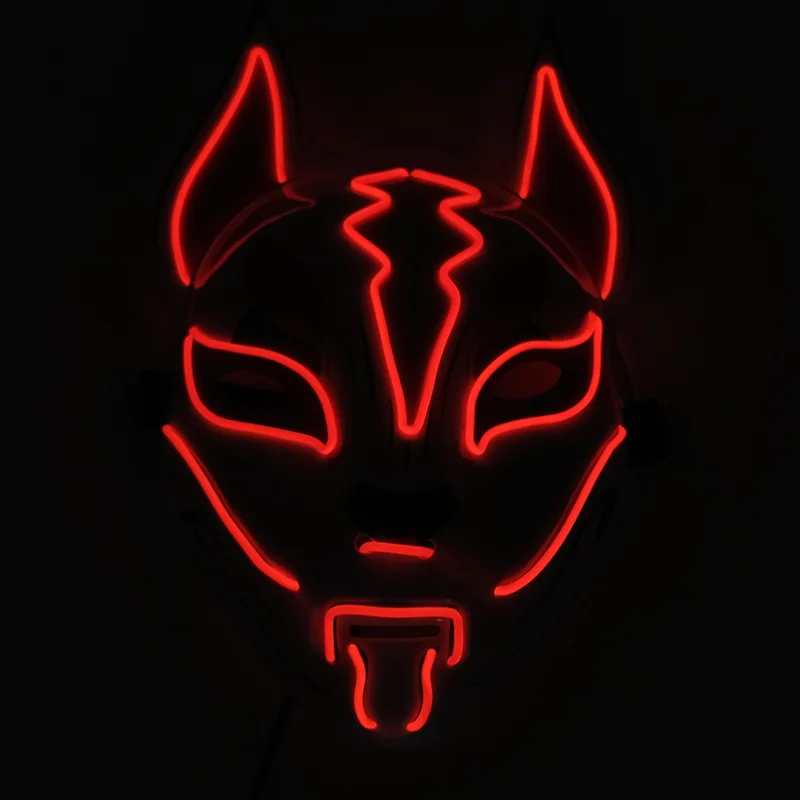 sexy anime cosplay Demon Slayer Glowing EL Wire Mask Kimetsu No Yaiba Characters Cosplay Costume Accessories Japanese Anime Fox Halloween LED Mask funny halloween costumes