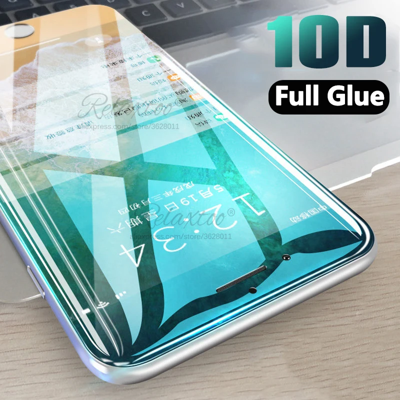 

10D Curved Tempered Glass For iPhone X XR XS MAX Screen Protector Glass for iphone aifon x s r sx rx Full Cover Protective film