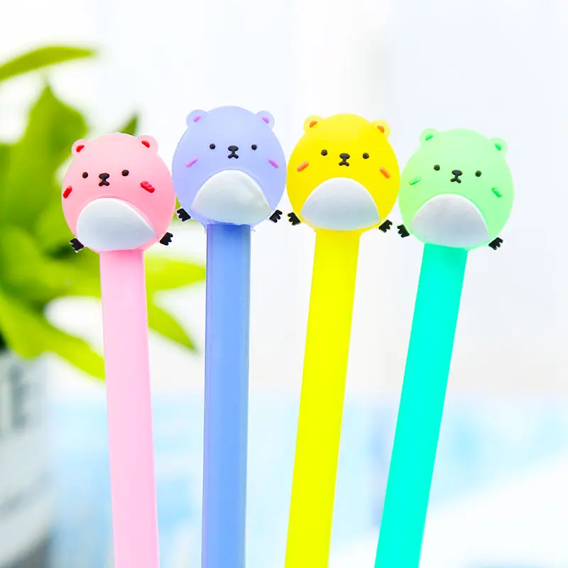 Bear Mixed 4pcs Набор крутых милых гелевых ручек в виде единорога, черного кота, динозавра Тоторо, креативные кавайные канцелярские школьные принадлежности, стационарный материал Kawai - Color: Bear Mixed 4pcs