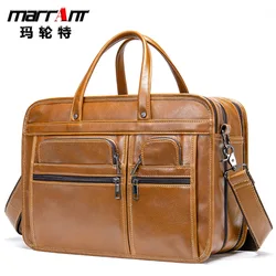 European and American Men's Real-Leather Bag First Layer Cowhide Men's Briefcase Business Handbag Shoulder Messenger Bag Men