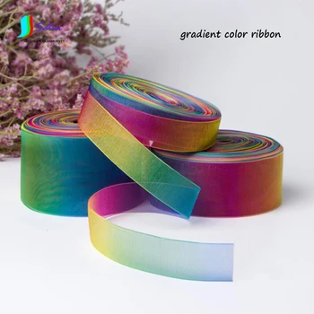 

Home Diy Make Flower Coat Clothes Sew Gift Packing Material Gradient Light and Dark Rainbow Tulle Ribbon Lace 50 Yards A0485L