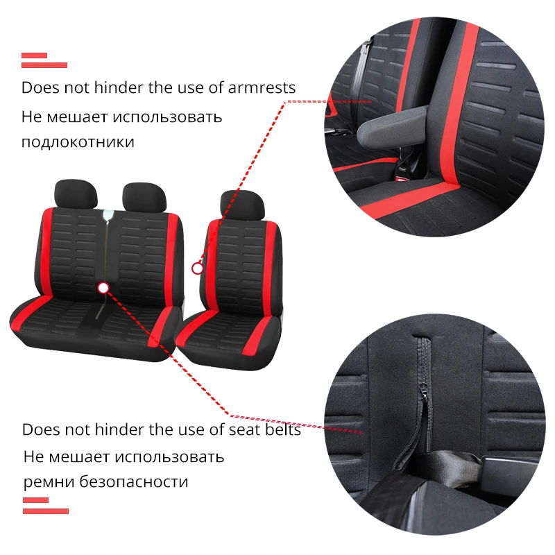 AUTOYOUTH Car Seat Covers Breathable Polyester Suitable for 2+1 Car Seat Protect Covers-Fits Most Truck Van SUV