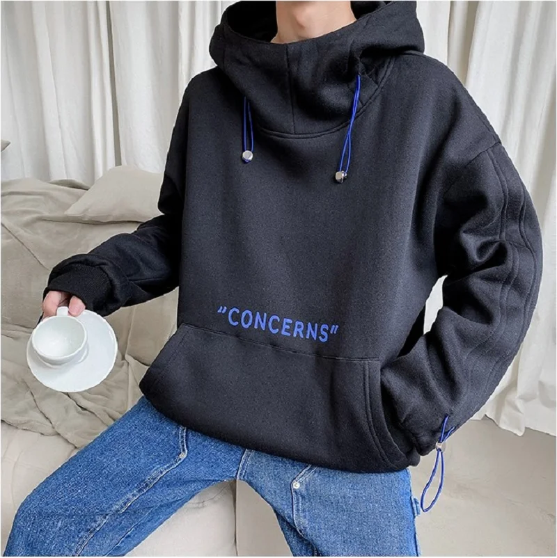 

My-Love 2020 New Men Autumn Hip Hop Hooded Hoodies Sweatshirts Men Streetwear Solid Pullover Sweatshirt Hoodies