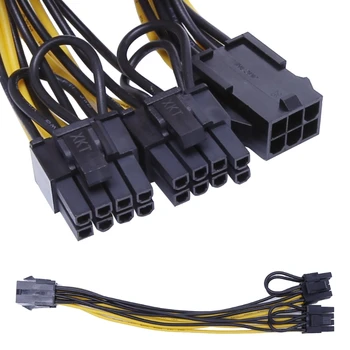 

PCI-E 6Pin Female to Dual 2-Port 8Pin (6+2Pin) Male Video Card Power Adapter Extension Cable