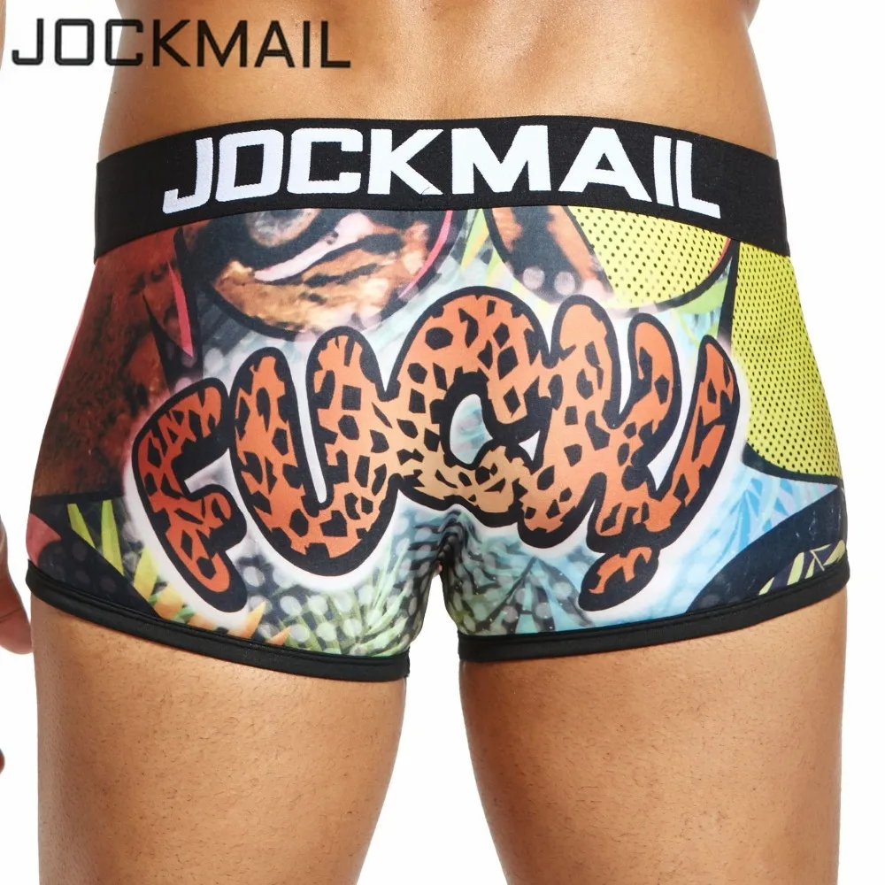 JOCKMAIL, сексуальное мужское нижнее белье, боксеры, игривый принт, гей нижнее белье, calzoncillos hombre, мужские трусы, Cueca, боксеры, мужские трусы