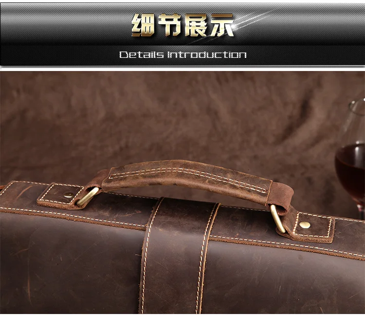 Мужской портфель из натуральной кожи в винтажном стиле, натуральная кожа Crazy Horse, сумка-мессенджер на плечо, деловая сумка для ноутбука