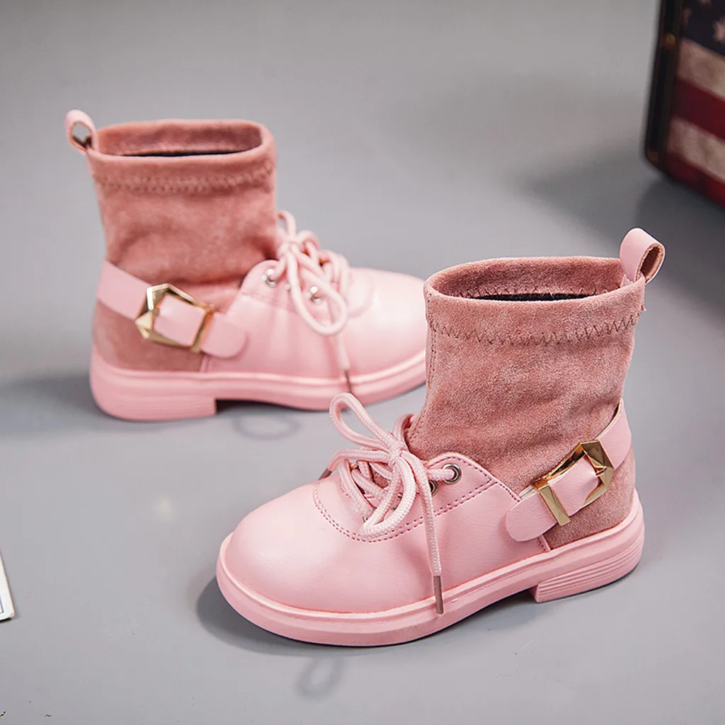 Новая модная детская осенне-зимняя обувь для девочек милые зимние теплые кружевные ботинки принцессы для маленьких девочек