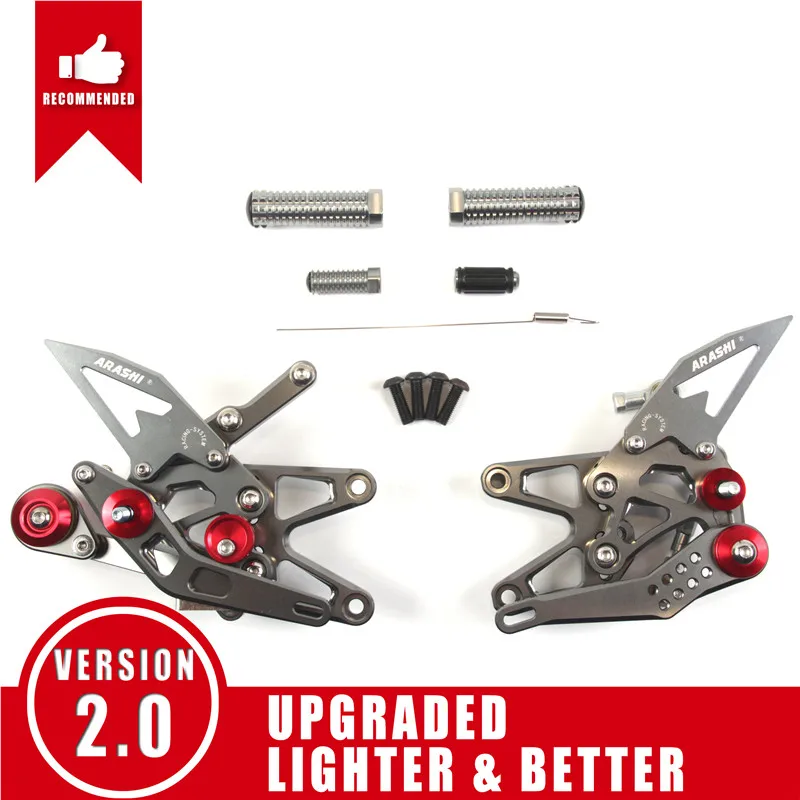ARASHI мотоциклетные Rider подножки для TRIUMPH DAYTONA 675 675R 2013- CNC Регулируемые подножки Rearset - Цвет: Gray