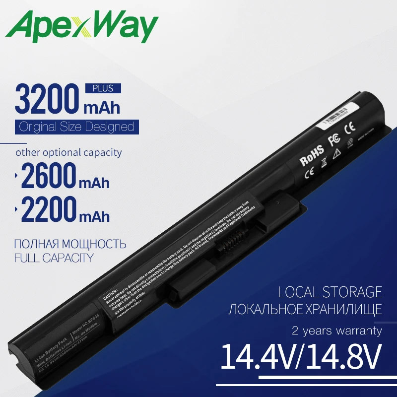 Apexway 4 Cells Laptop Battery For Sony BPS35 VGP-BPS35 VGP-BPS35A For VAIO Fit 14E VAIO Fit 15E Series