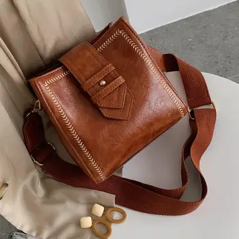 

Fashion Thread Faux Suede Women Crossbody Bag Famous Brand Designed Double Strap Shoulder Bag High Quality Ladies Messenger Bag