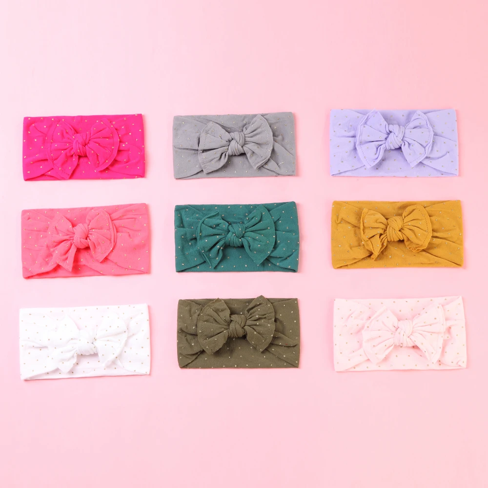 

18pc Baby Girls Headband Toddler Bow Elastic Hairbands Soft Stretch Turban Bronzing newborn baby girl Headwrap hair accessories