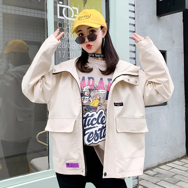 

Workwear Women's Short 2019 New Style Students Loose-Fit BF Spring Coat Hong Kong Style Casual Jacket