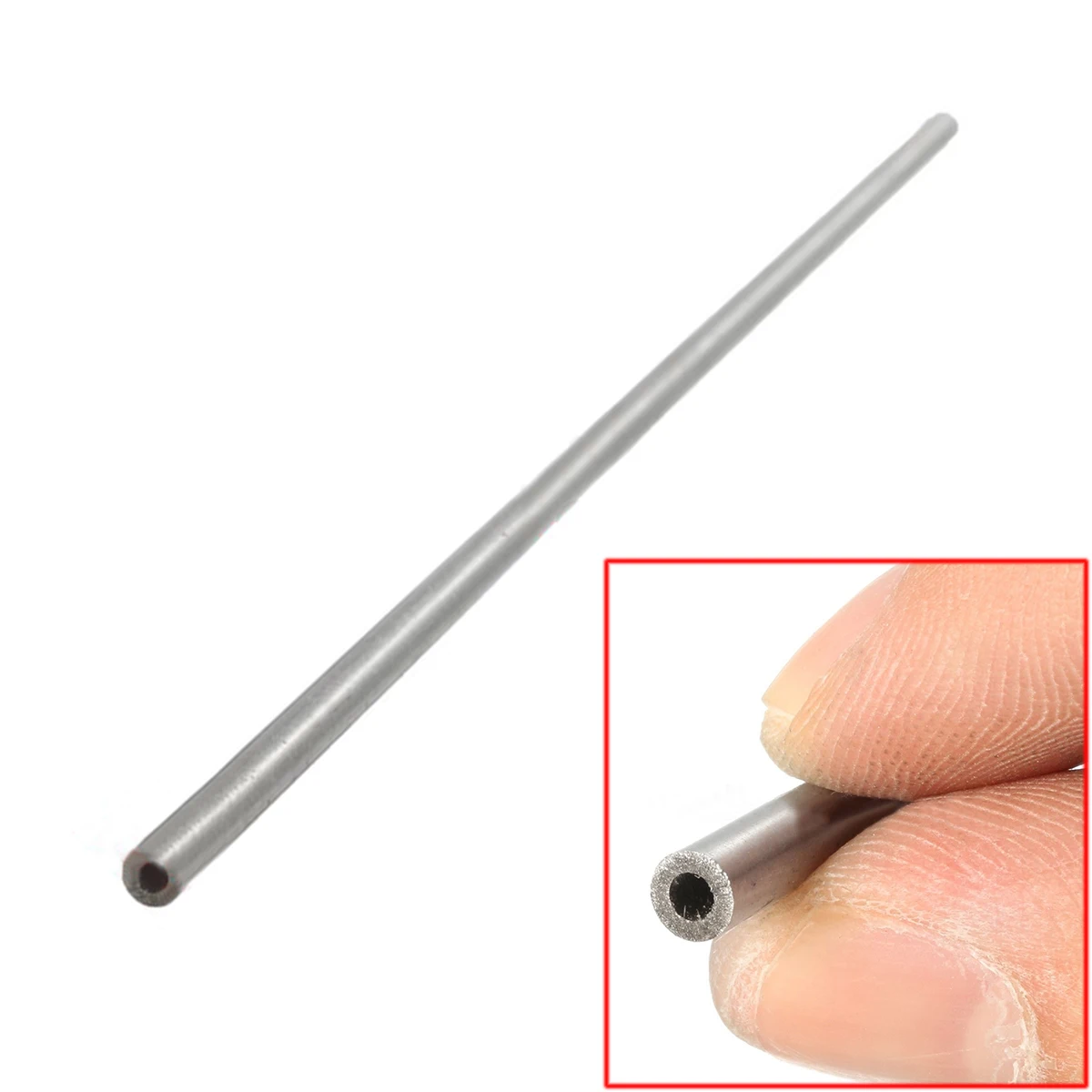 DWZ 1pc New 4mm*2mm*250mm Silver Stainless Seamless Steel Capillary Round Tube Wall
